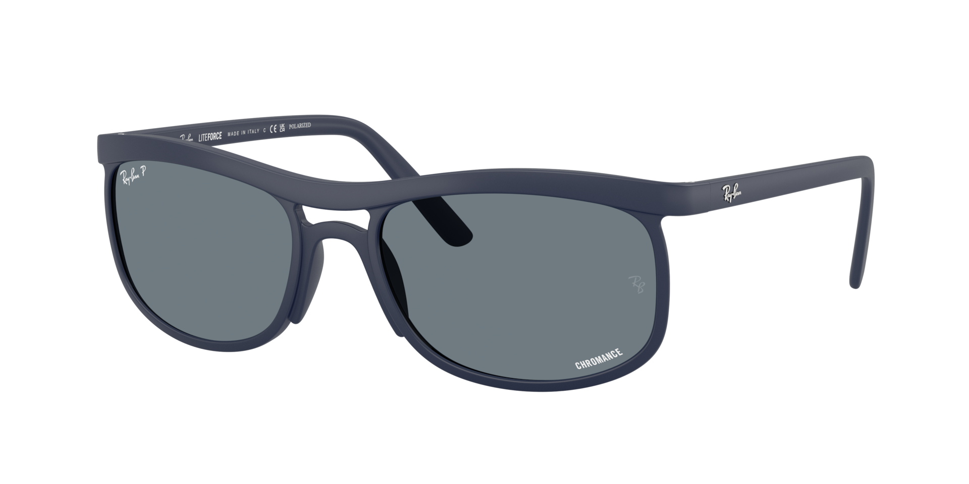 Ray-Ban Unisex Sunglass RB4452 Polarized+ Lenses Liteforce -  Frame color: Sand Dark Blue, Lens color: Blue Polarised+