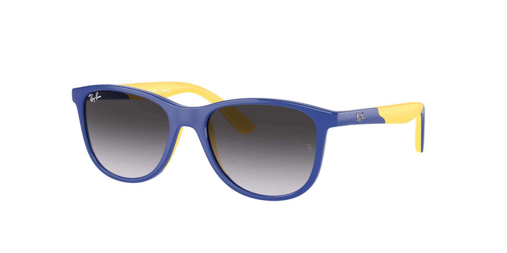 Ray-Ban Unisex Sunglass RB9077S Kids Bio-Based -  Frame color: Blue On Yellow, Lens color: Grey/Blue