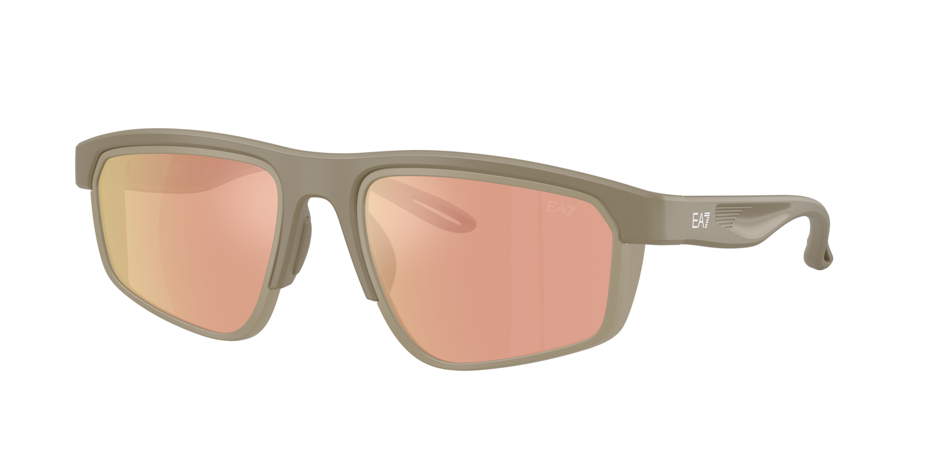EA7 Man Sunglass Q74003 -  Frame color: Matte Dark Sand, Lens color: Brown Mirror Rose Gold