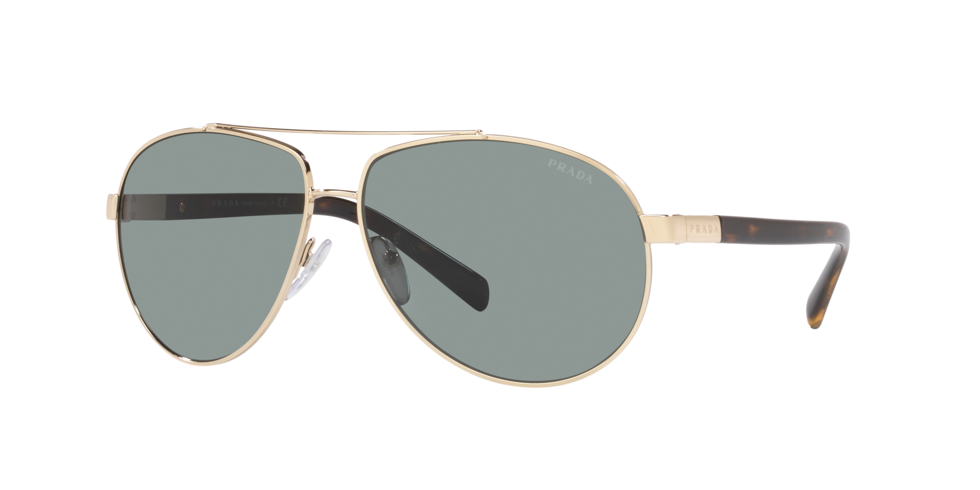Prada Homme Sunglass Outlet - Couleur du Monture Or Ple Couleur de Lentille Vert 110 €