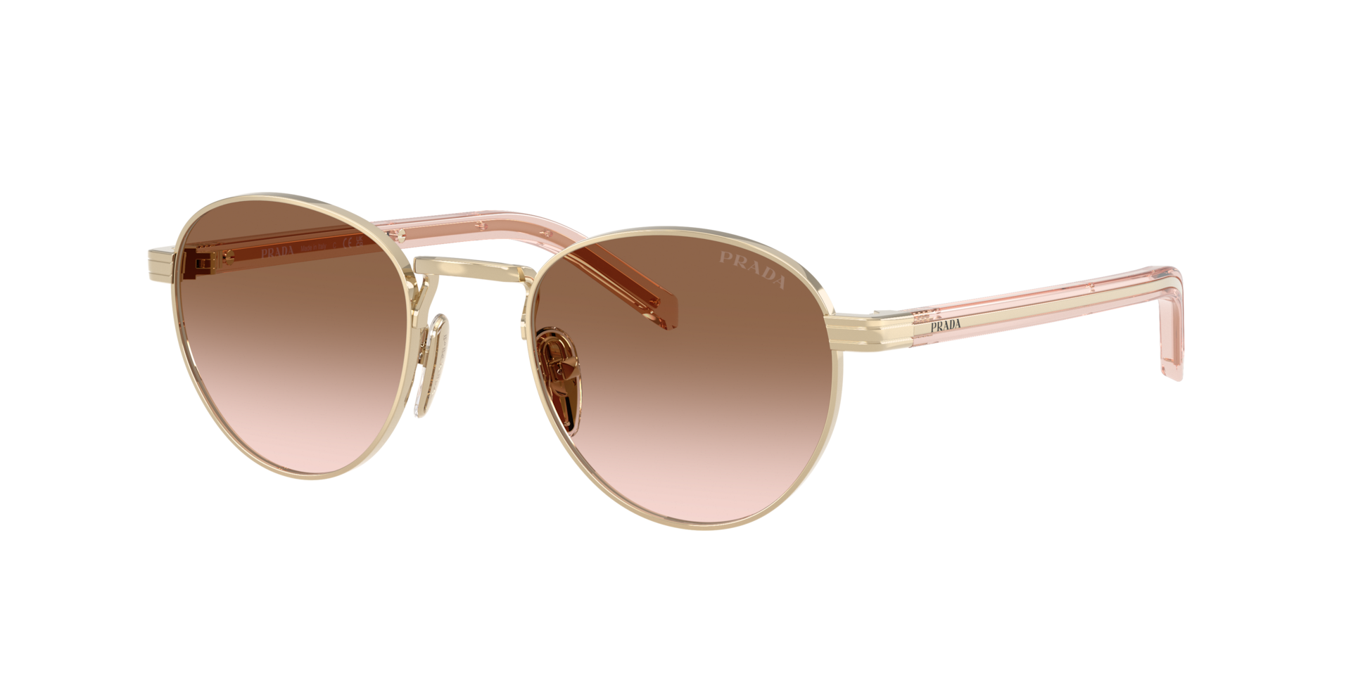 Prada Woman Sunglass PR B52S -  Frame color: Pale Gold, Lens color: Brown Gradient
