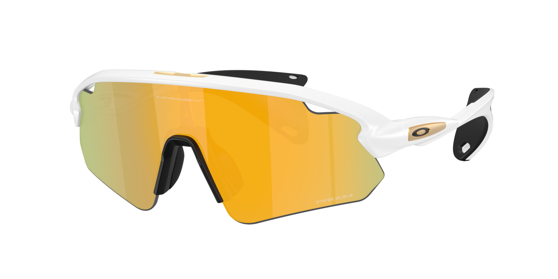 Oakley Unisex Sunglass Stunt Devil (Low Bridge Fit) - Rahmenfarbe: Matt Weiß, Linsenfarbe: Prizm 24k