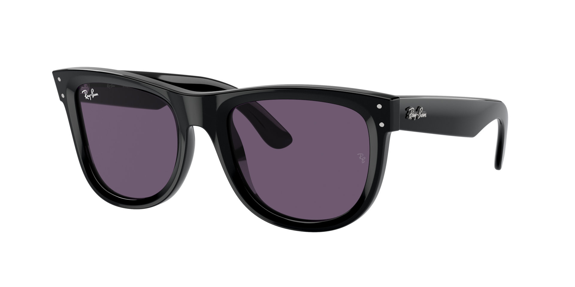 Ray-Ban Unisex Sunglass Wayfarer Reverse -  Frame color: Black, Lens color: Violet