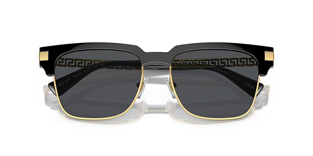 Versace VE4447 XXL (55 - 17) com Lentes Cinza e Armação Preto