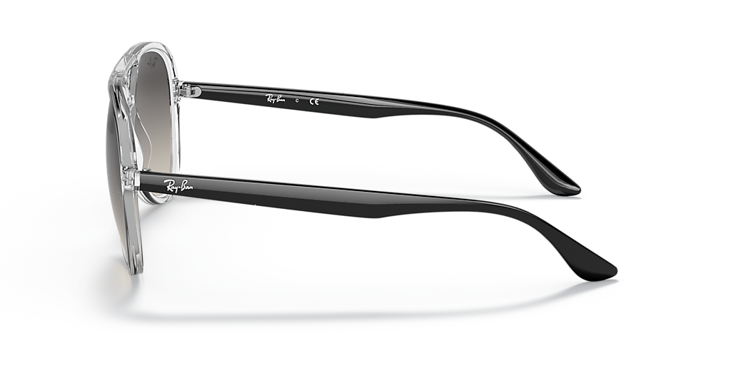 Ray-Ban RB4376 L (57 - 16) with Grey lenses and Transparent frame