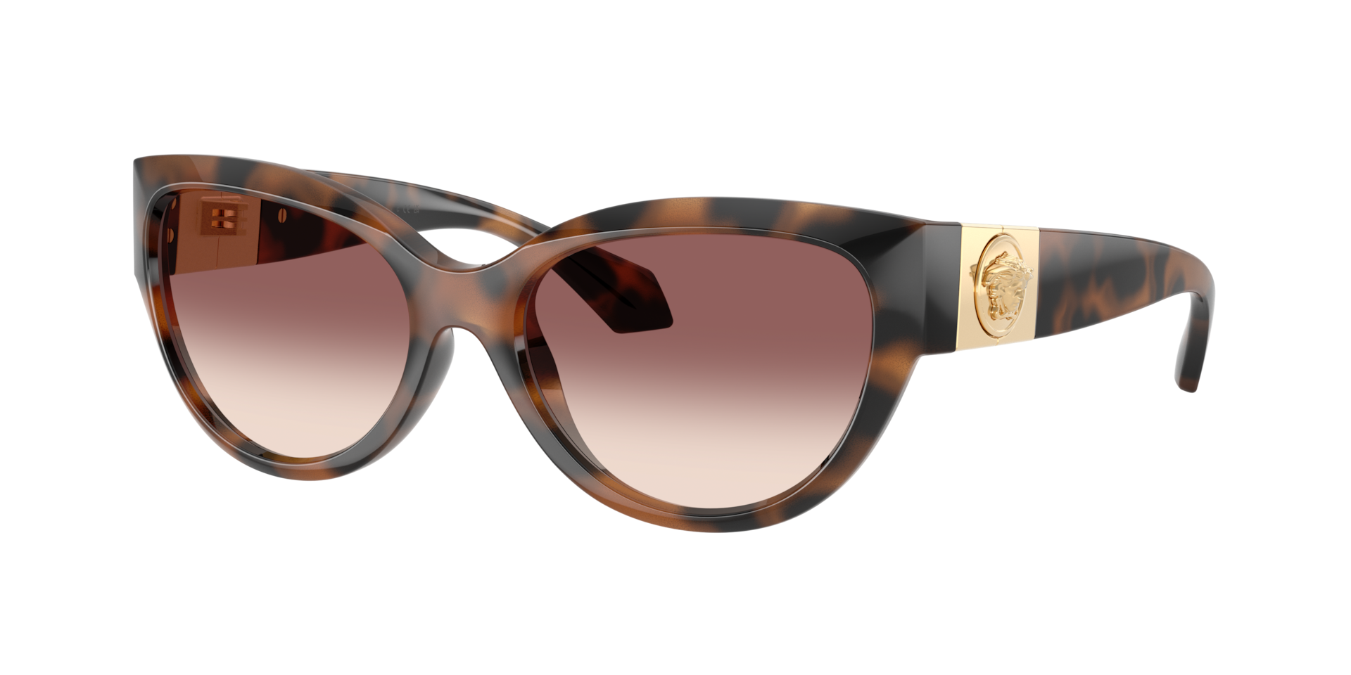 Versace Pink Woman Ve4524u 526420 Sunglasses Injected Brown Cat Eye Normal Nuanced - Image 4