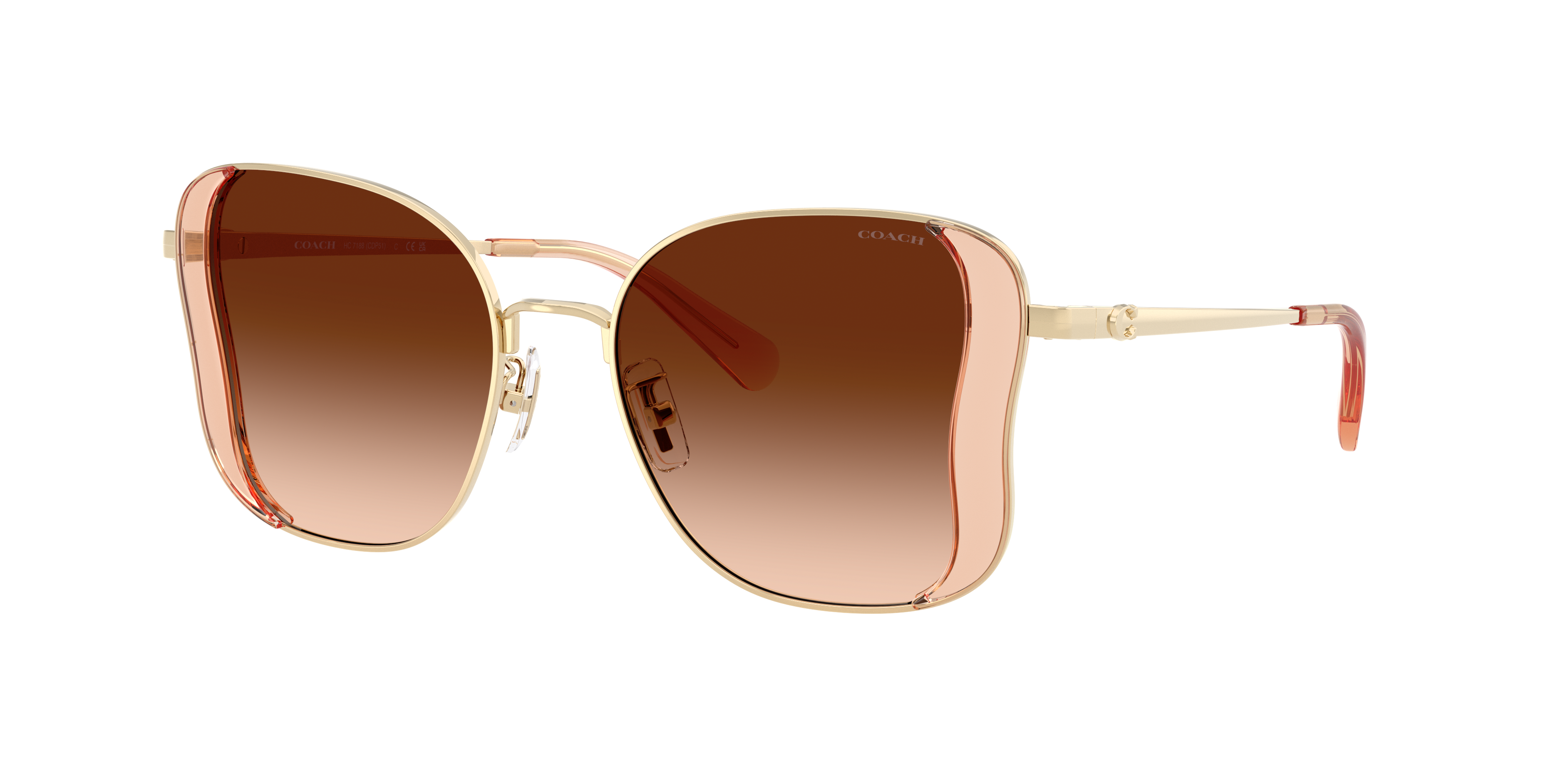 Coach Woman Sunglass CDP51 -  Frame color: Champagne/Gold, Lens color: Brown Gradient