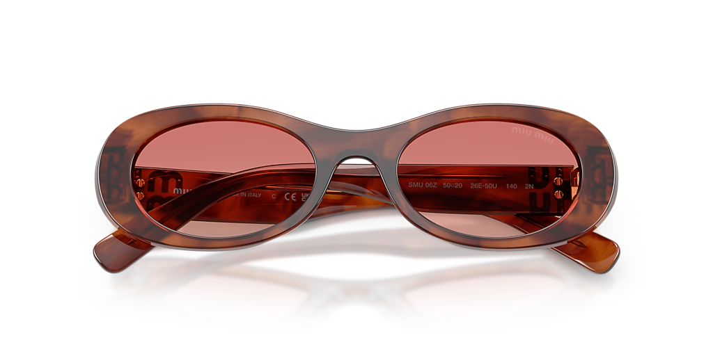 Miu Miu MU 06ZS S (50 - 20) with Red lenses and Brown frame