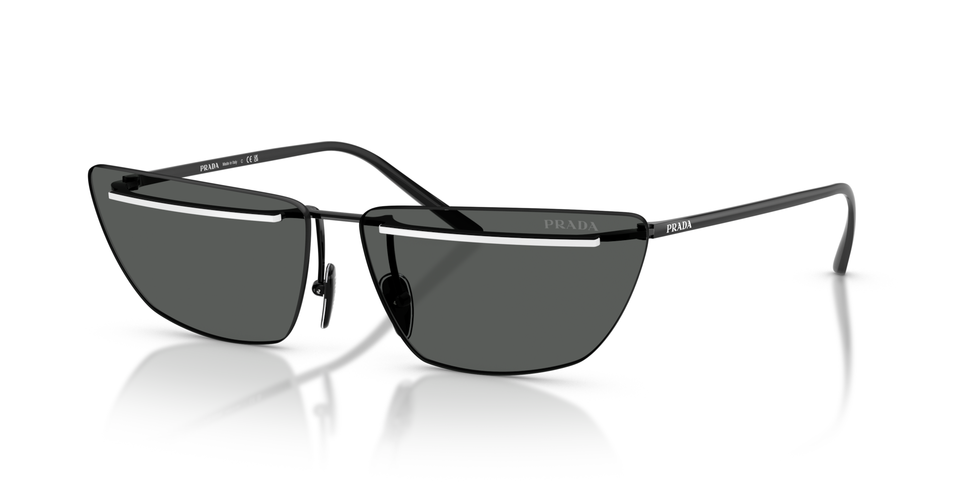 Prada PR C52S M (64 - 13) with Grey lenses and Black frame