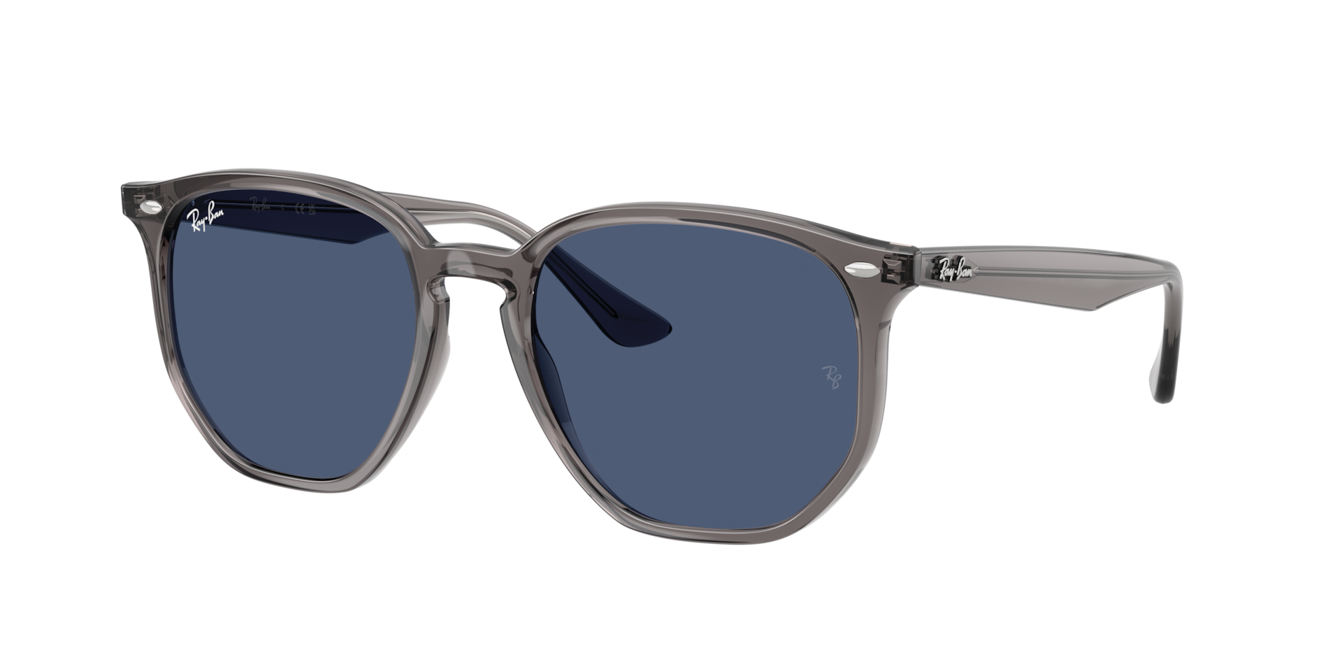 Ray-Ban Unisex Sunglass RB4306 -  Framekleur: Opaal grijs, Lenskleur: Donkerblauw