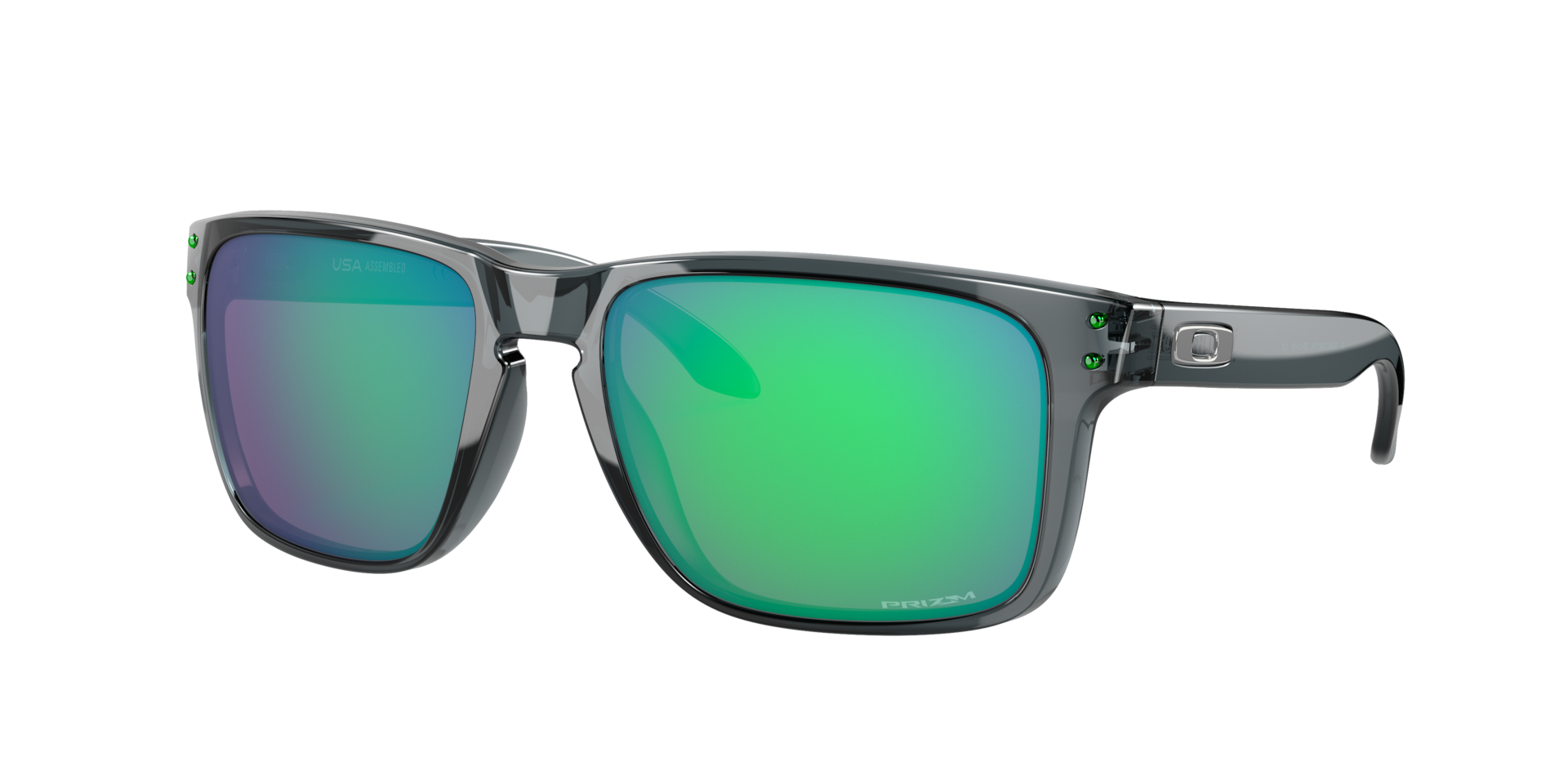 Oakley Mannelijk Sunglass Holbrook™ XL - Framekleur: Kristal/zwart, Lenskleur: Prizm Jade