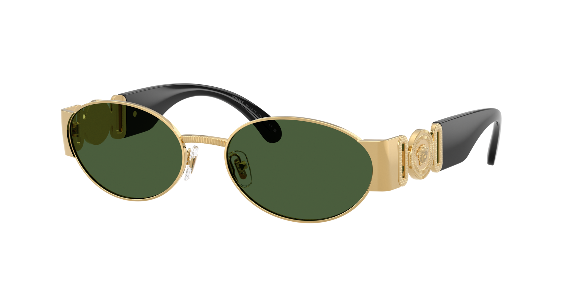 Versace Mann Sunglass VE2299 - Rahmenfarbe: Gold, Linsenfarbe: Dunkelgrün