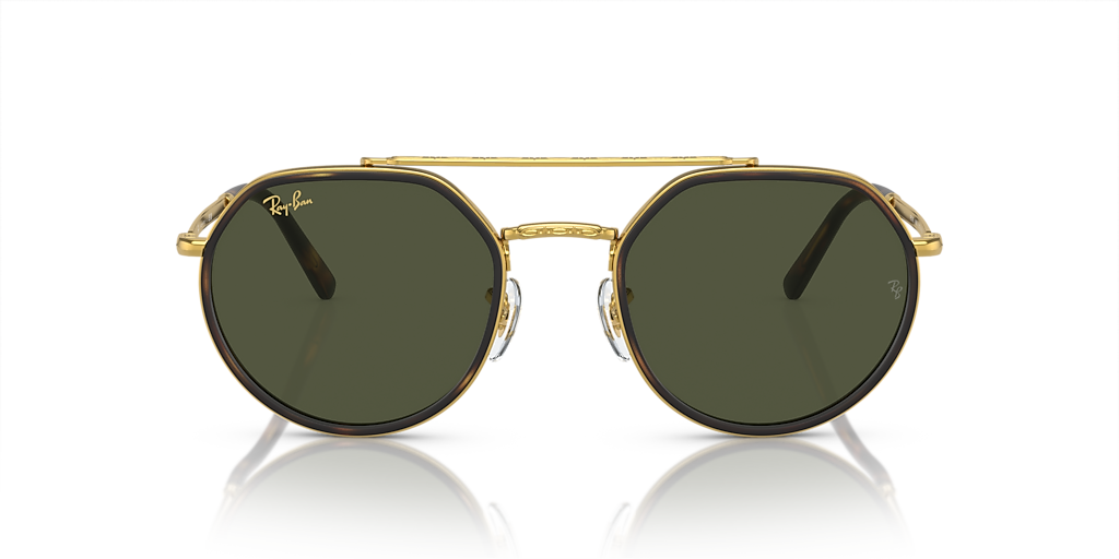 Ray-Ban RB3765 L (53 - 22) with Green lenses and Gold frame