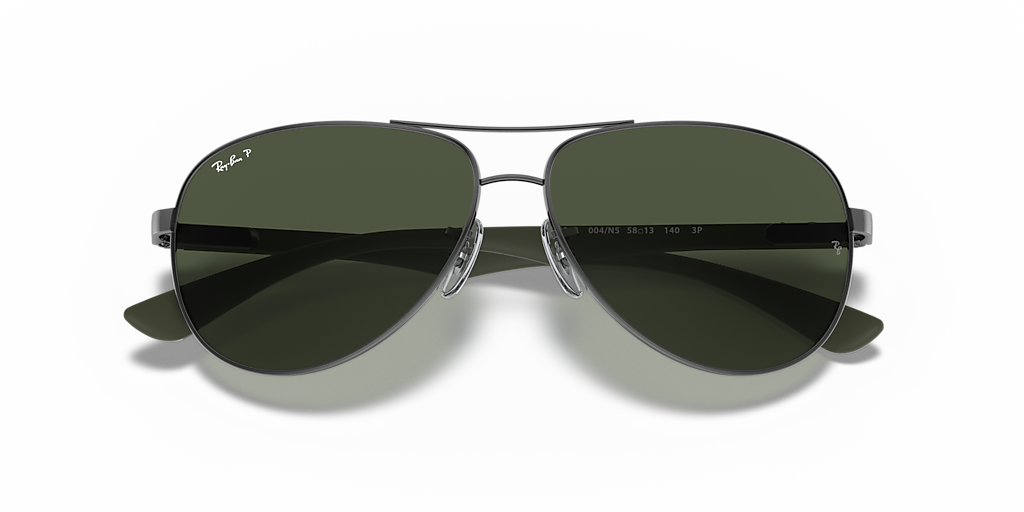 Ray-Ban Carbon Fibre XL (61 - 13) with Green lenses and Grey frame