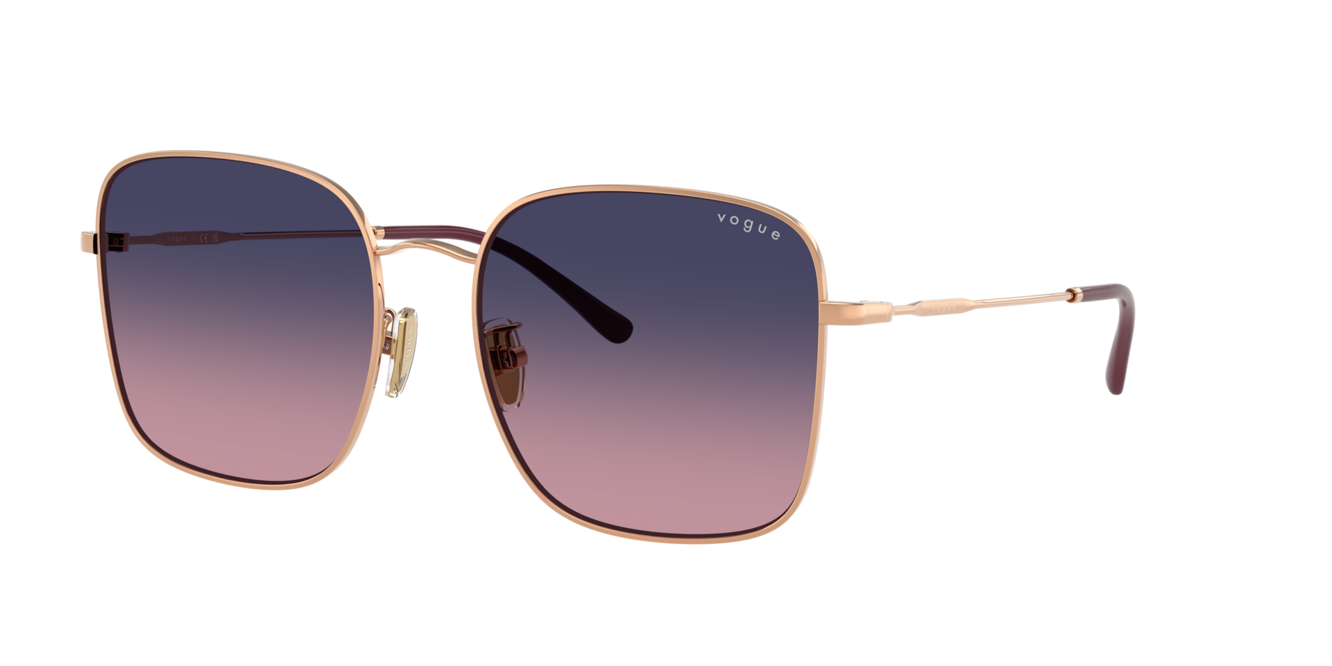Vogue Eyewear Women's Pink Woman Vo4327sd 5152I6 Sunglasses Metal Gold Squared Normal Shaded - Image 2