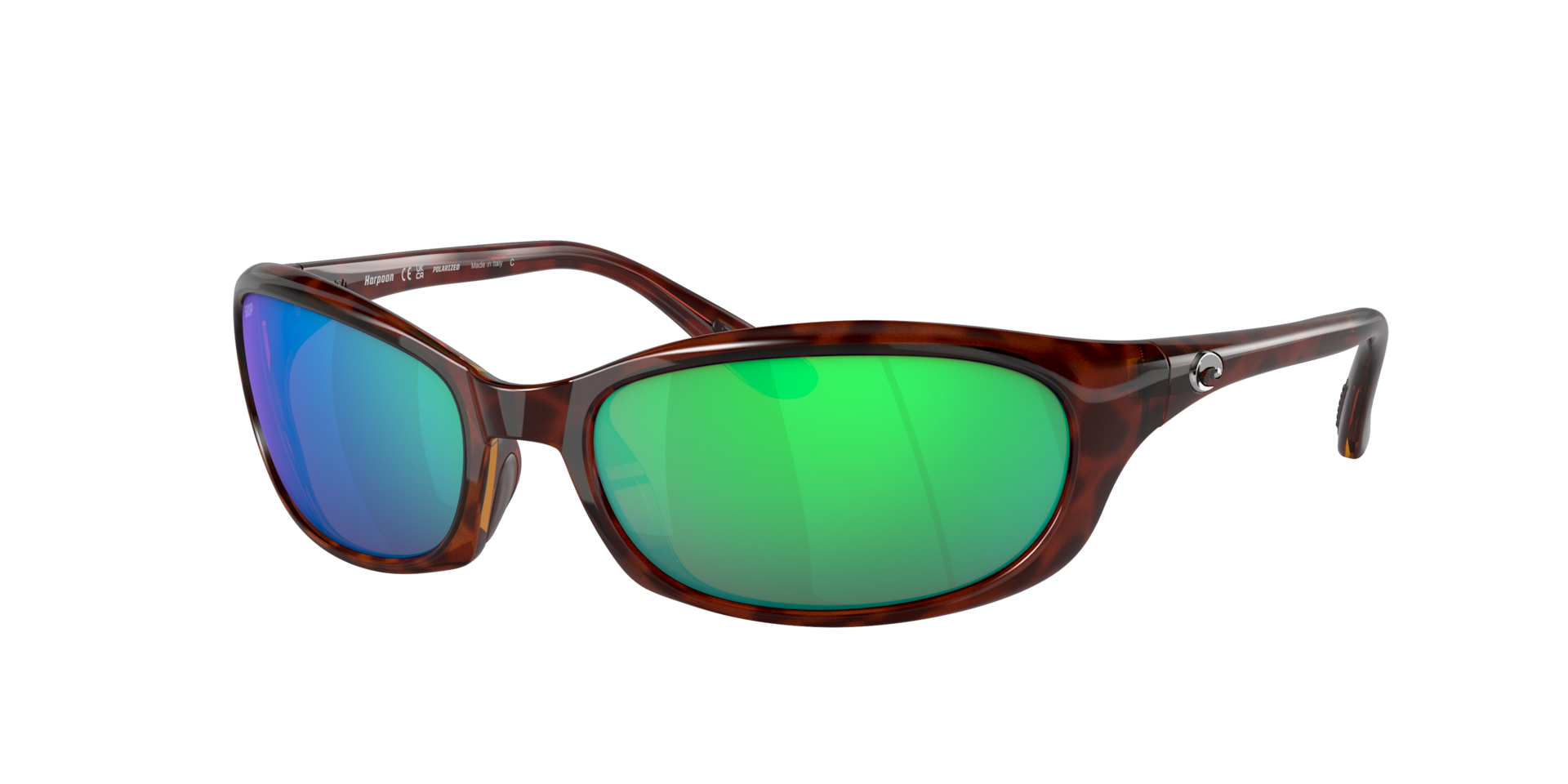 COSTA Man Sunglasses Harpoon  -  Frame color: Tortoise, Lens color: Green Mirror