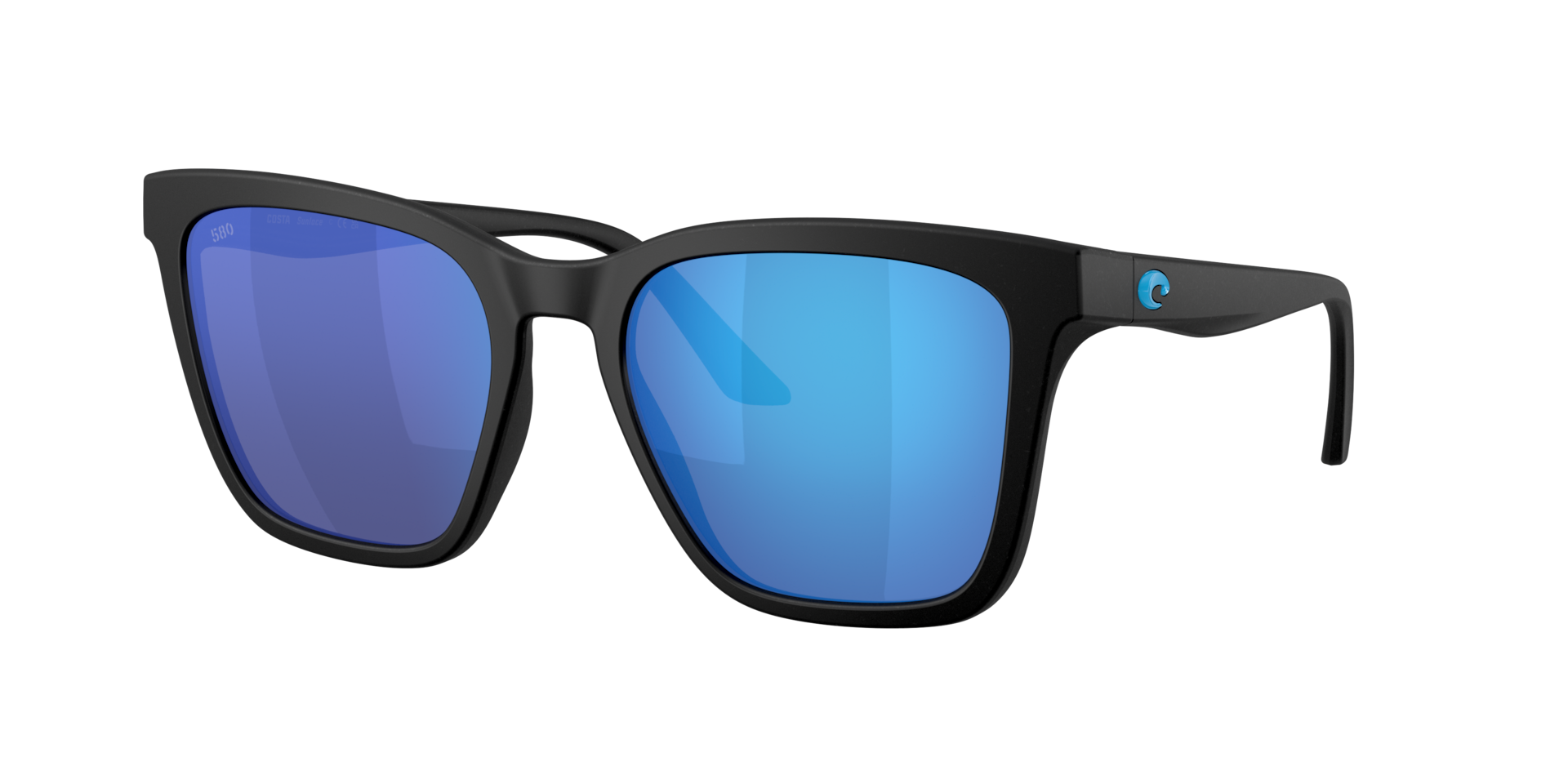 Costa Del Mar Lifestyle Sunlace Women's Netplus Black Frame Blue Mirror 580G Polarized Lens Sunglasses 06S9142-91420655