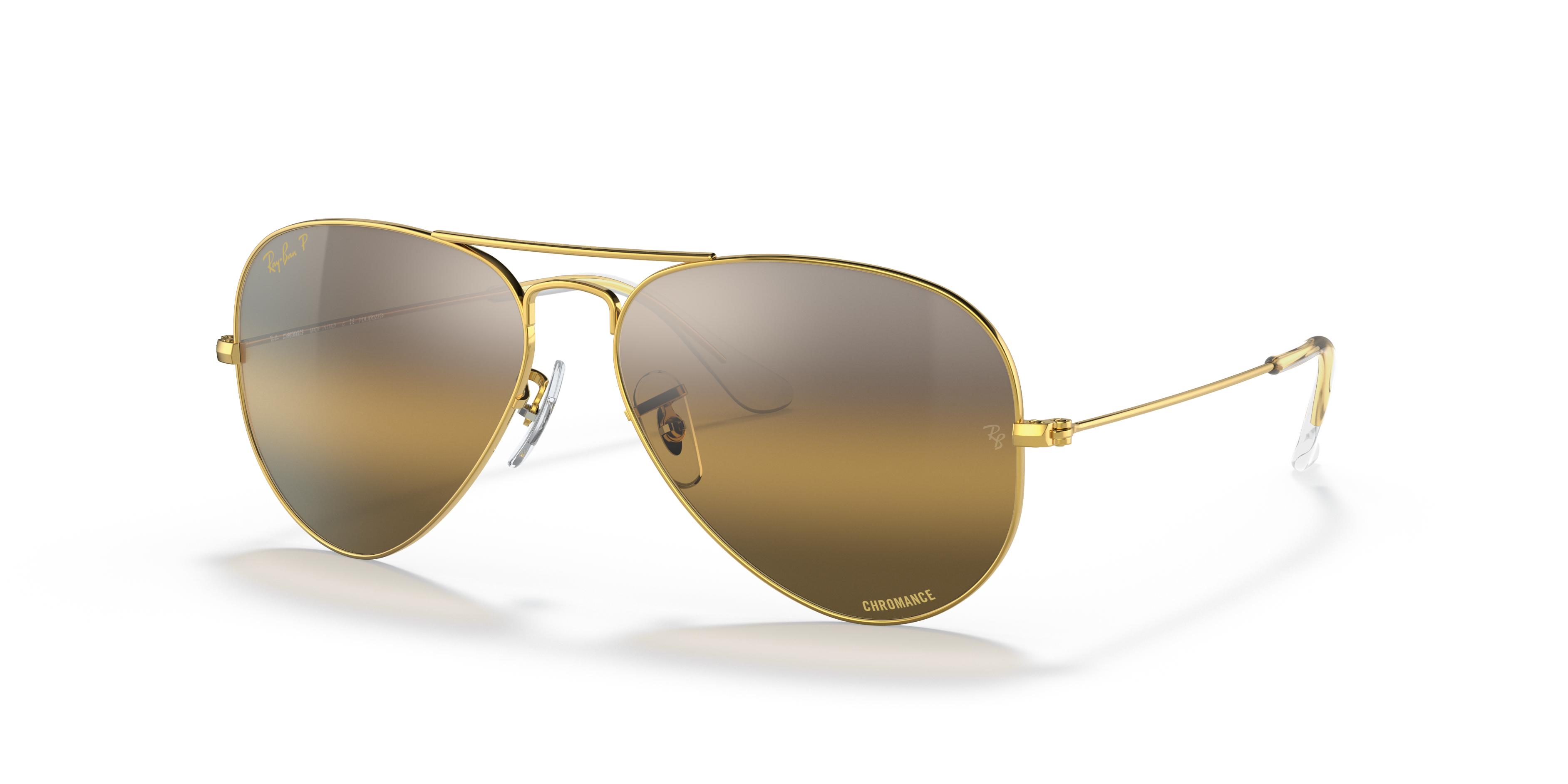 Ray-Ban アビエーター サングラス ゴールド　58ロ14 Ray-Ban Aviator Polarized+ Lenses XXL (62 - 14) with Brown lenses