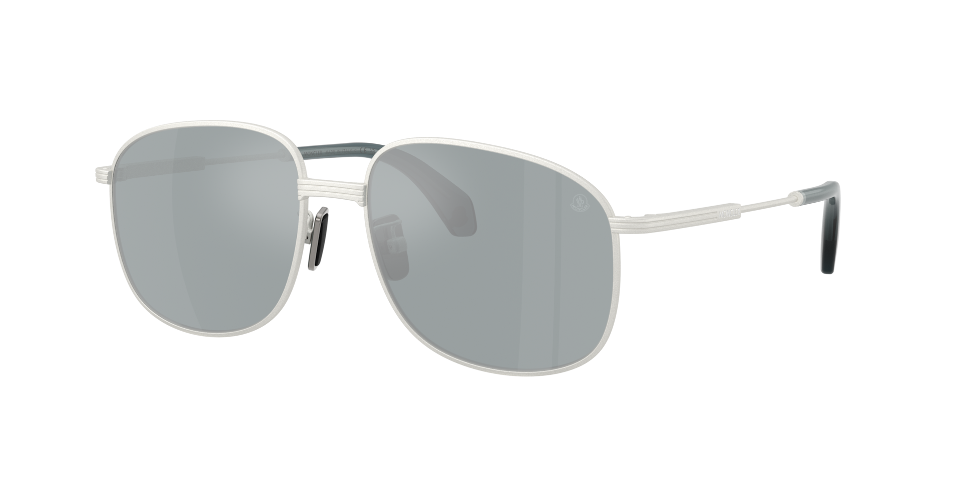 Moncler Unisex Blue Me4013 Fennix 10046G Sunglasses Steel Silver Pilot Normal - Image 2