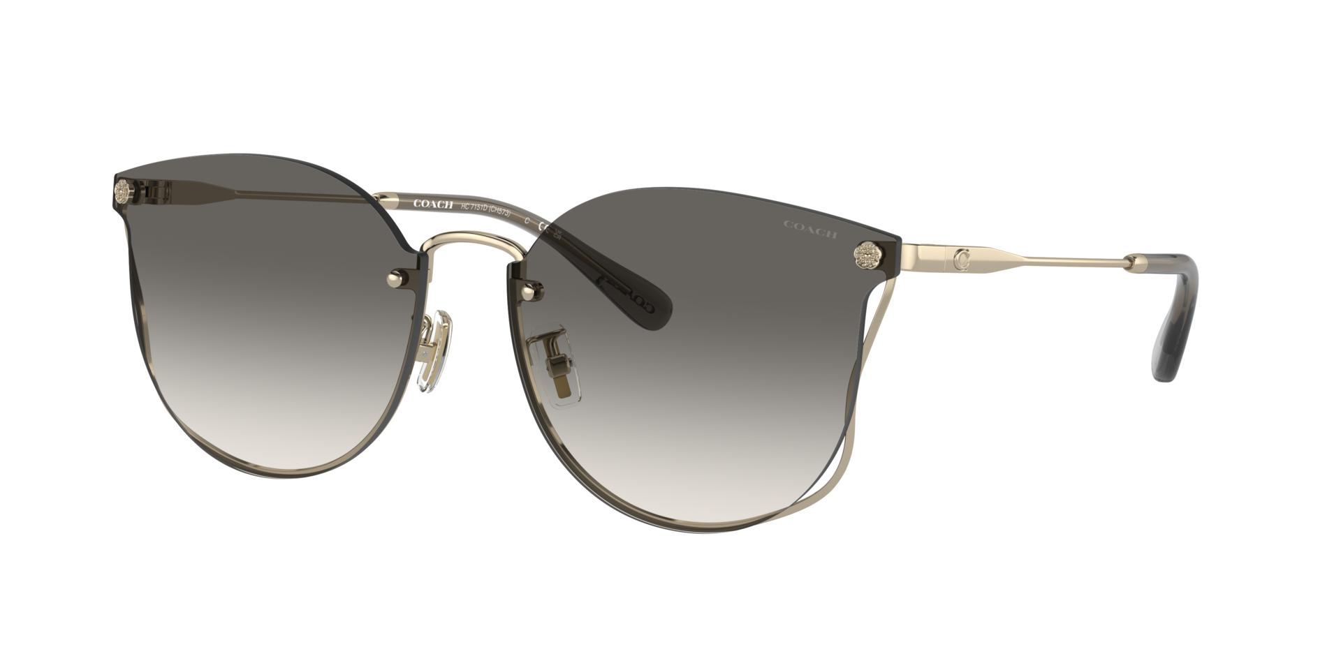 Coach Femme Sunglass CH573 - Couleur du Monture: Or clair brillant, Couleur de Lentille: Black Grey Sand Gradient