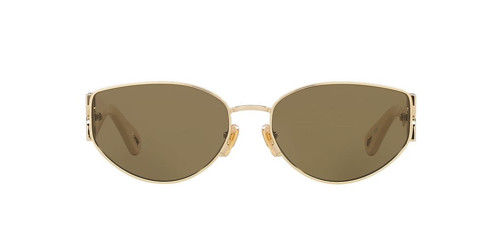 小物  sunglasses archive Gold frame Logo Chloé CH0260S L (59 - 17) with Green lenses and Gold frame