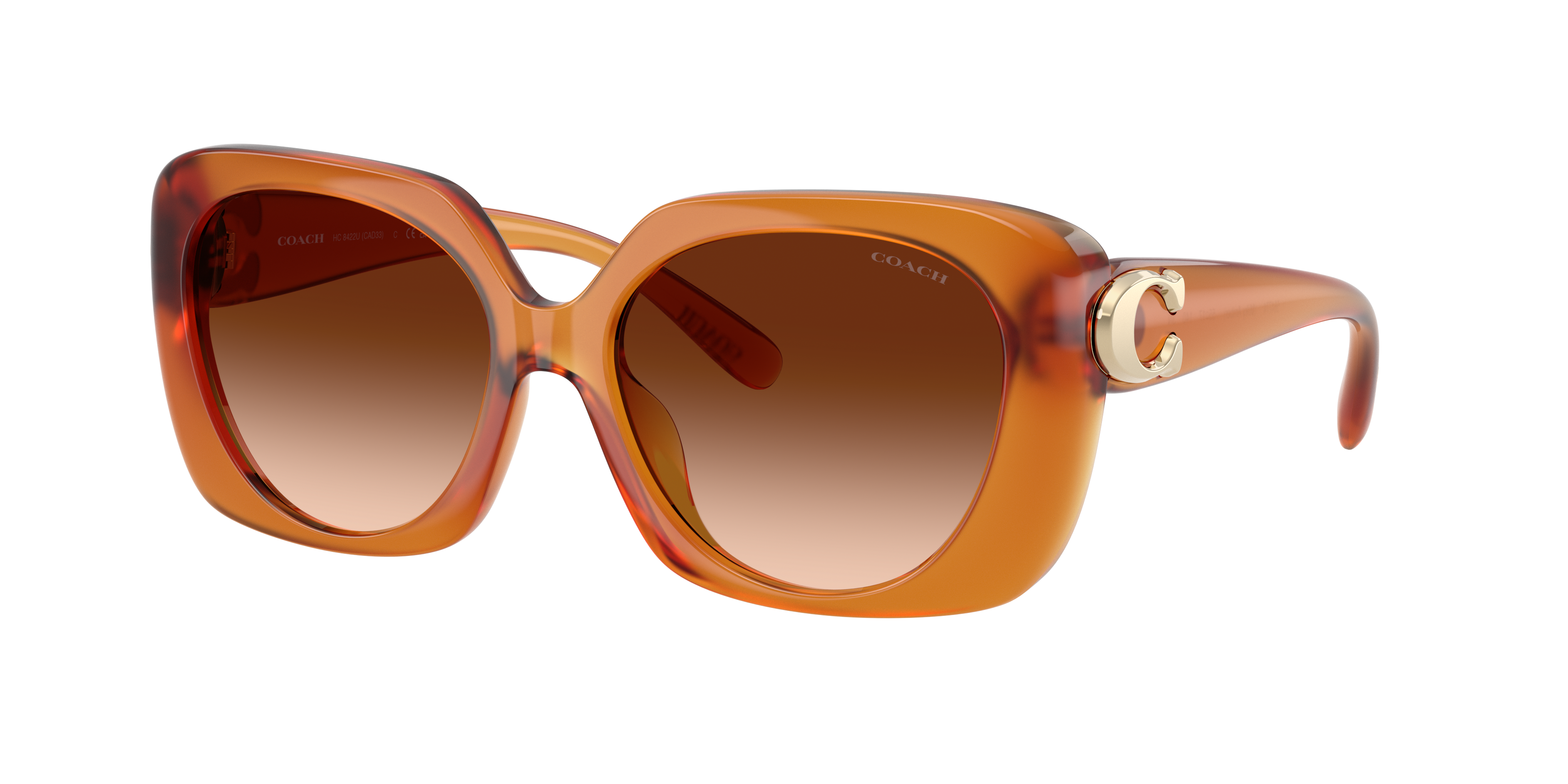 Coach Woman Sunglass HC8422U CAD33 -  Frame color: Milky Amber, Lens color: Brown Gradient