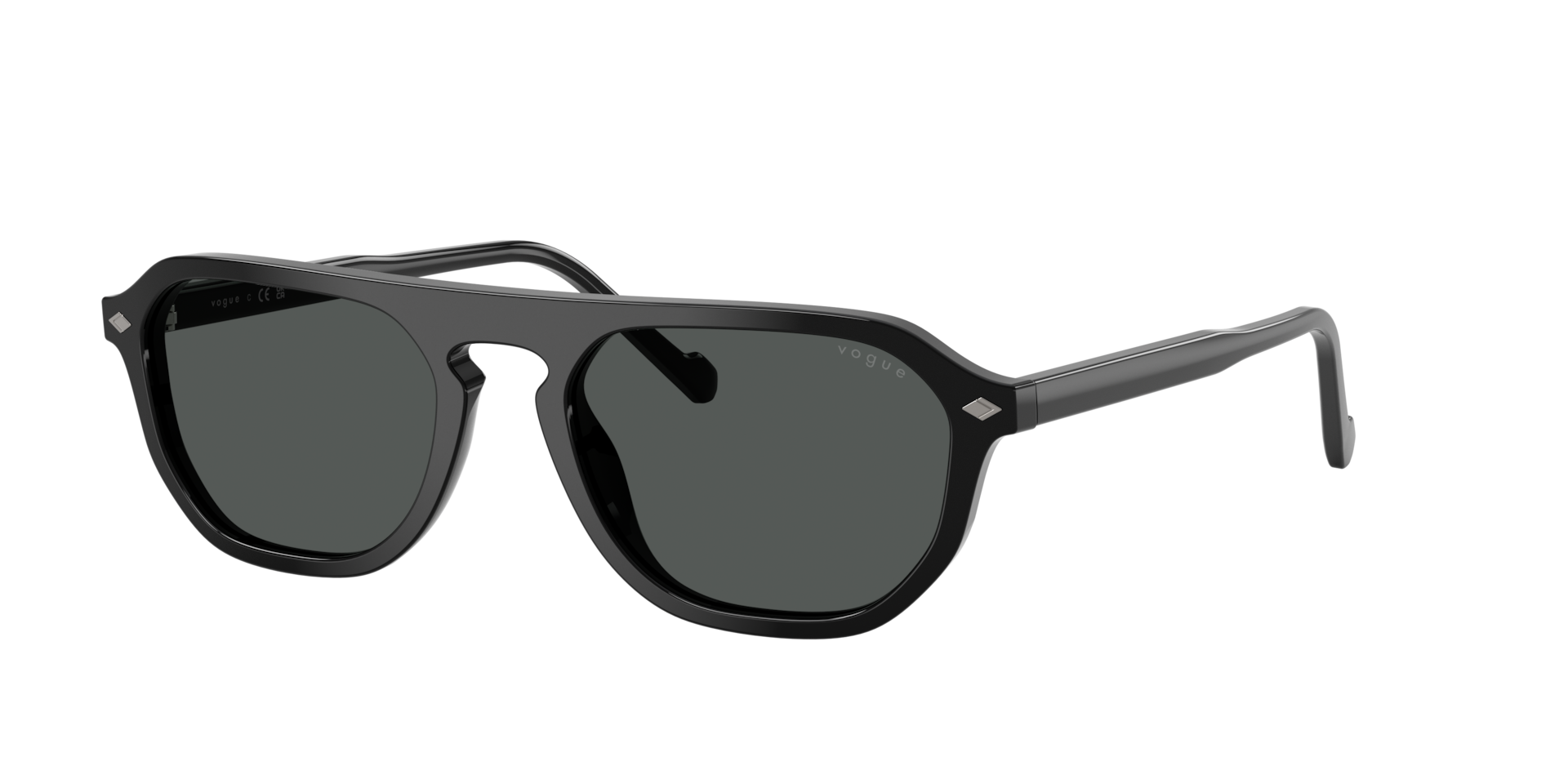 Vogue Eyewear Mann Sunglass VO5752S - Rahmenfarbe: Schwarz, Linsenfarbe: Dunkelgrau