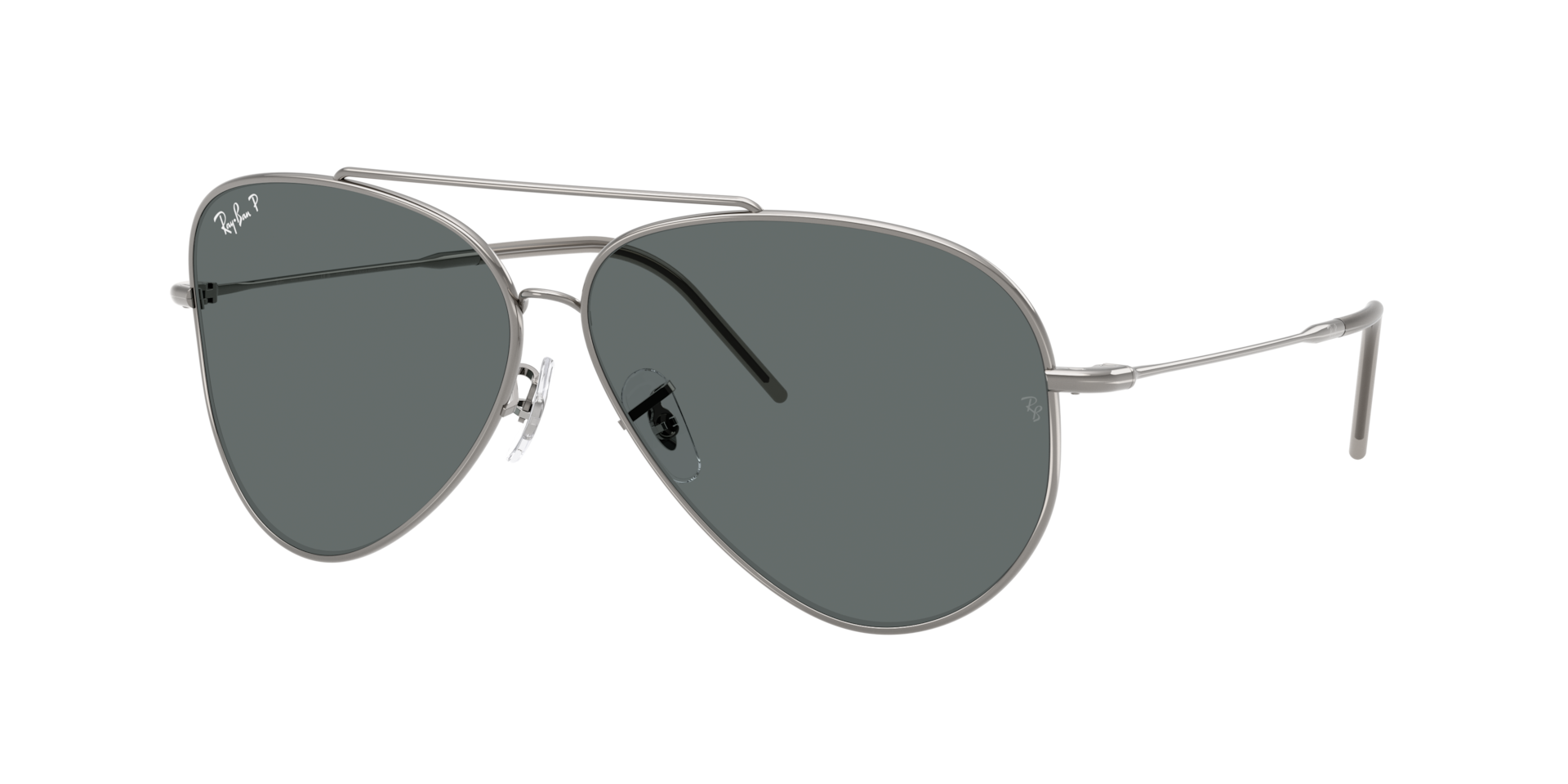 Ray-Ban Unisex Sunglass Aviator Reverse -  Frame color: Gunmetal, Lens color: Polarized Dark Grey