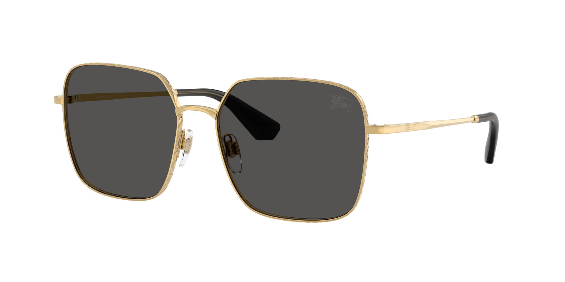 Burberry Grey Woman Be3180 101787 Sunglasses Metal Gold Squared Normal - Image 2