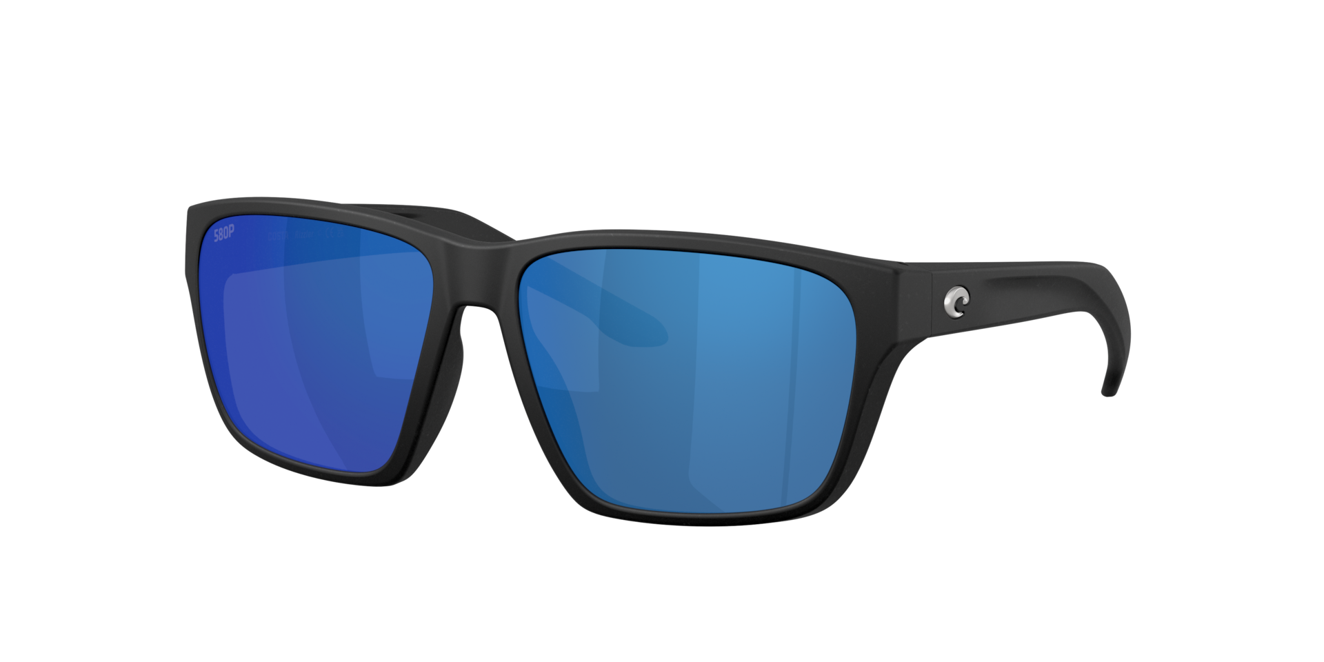 Costa Del Mar Next Gen Rizzler Men's Netplus Black Frame Blue Mirror 580P Polarized Lens Sunglasses 06S9141-91410255