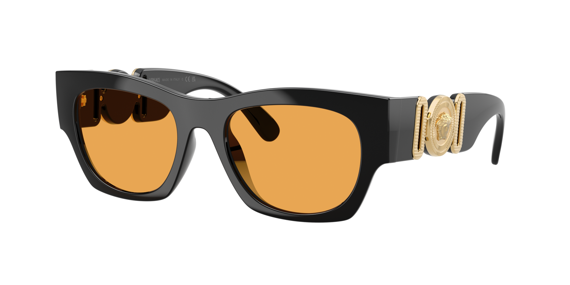 Versace Hombre Naranja Sunglass Ve4479u - Color Del Marco: Negro, Color De La Lente: