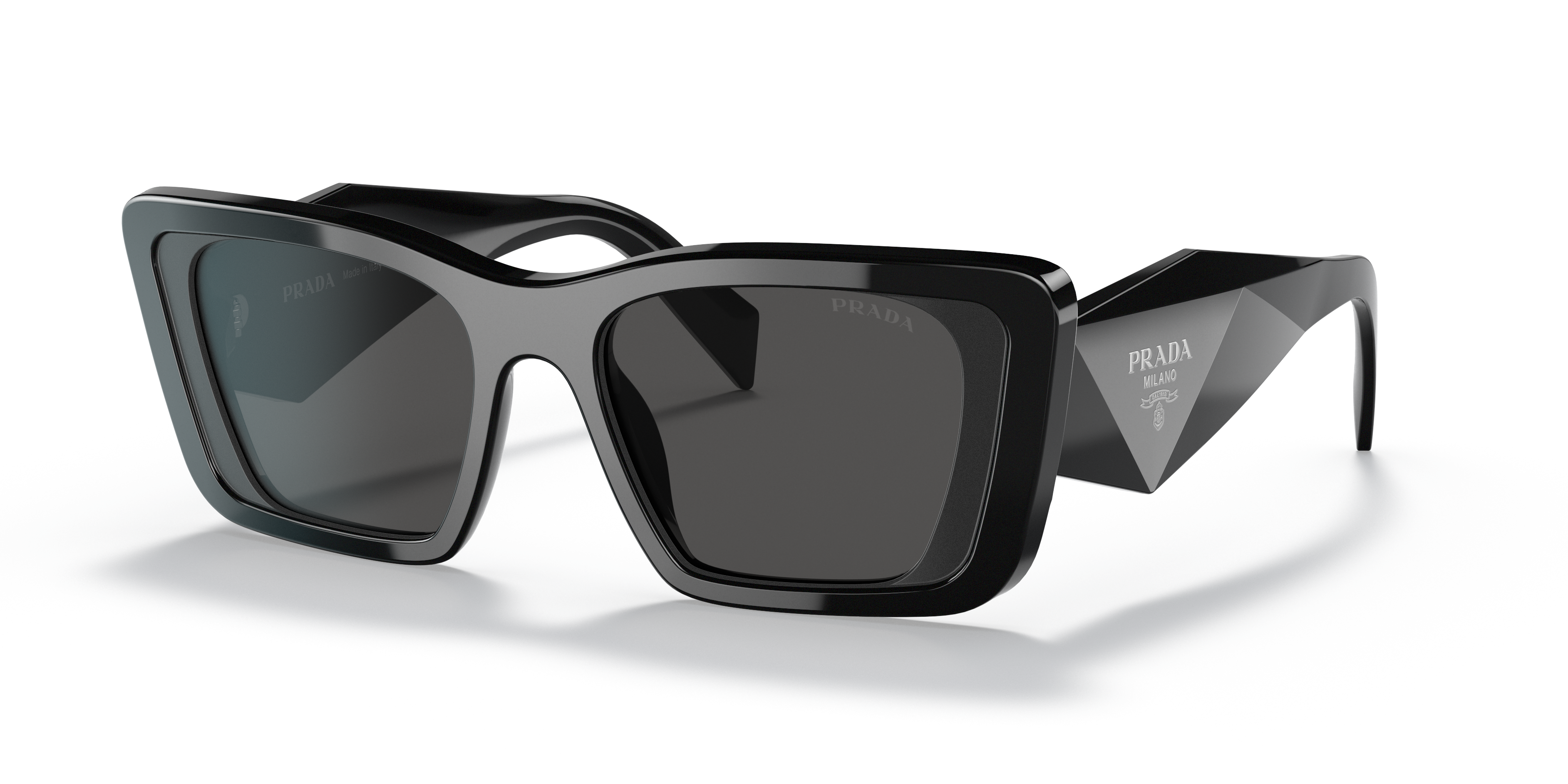 Prada PR 08YS XS (51 - 18) com Lentes Cinza e Armação Preto