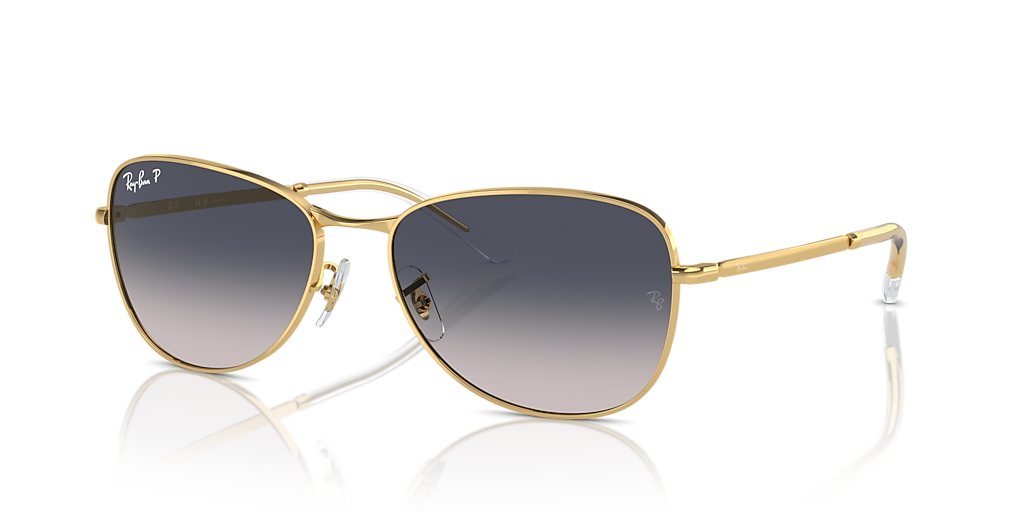Ray-Ban RB3733 L (56 - 17) with Blue lenses and Gold frame