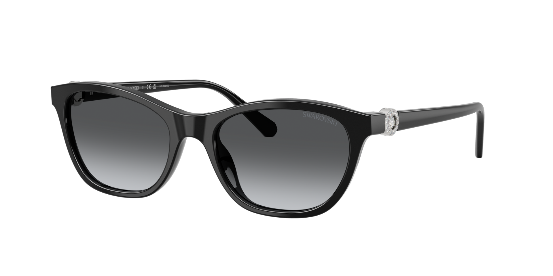 Swarovski Woman Sunglass SK6070 -  Frame color: Black, Lens color: Polarized Grey Gradient