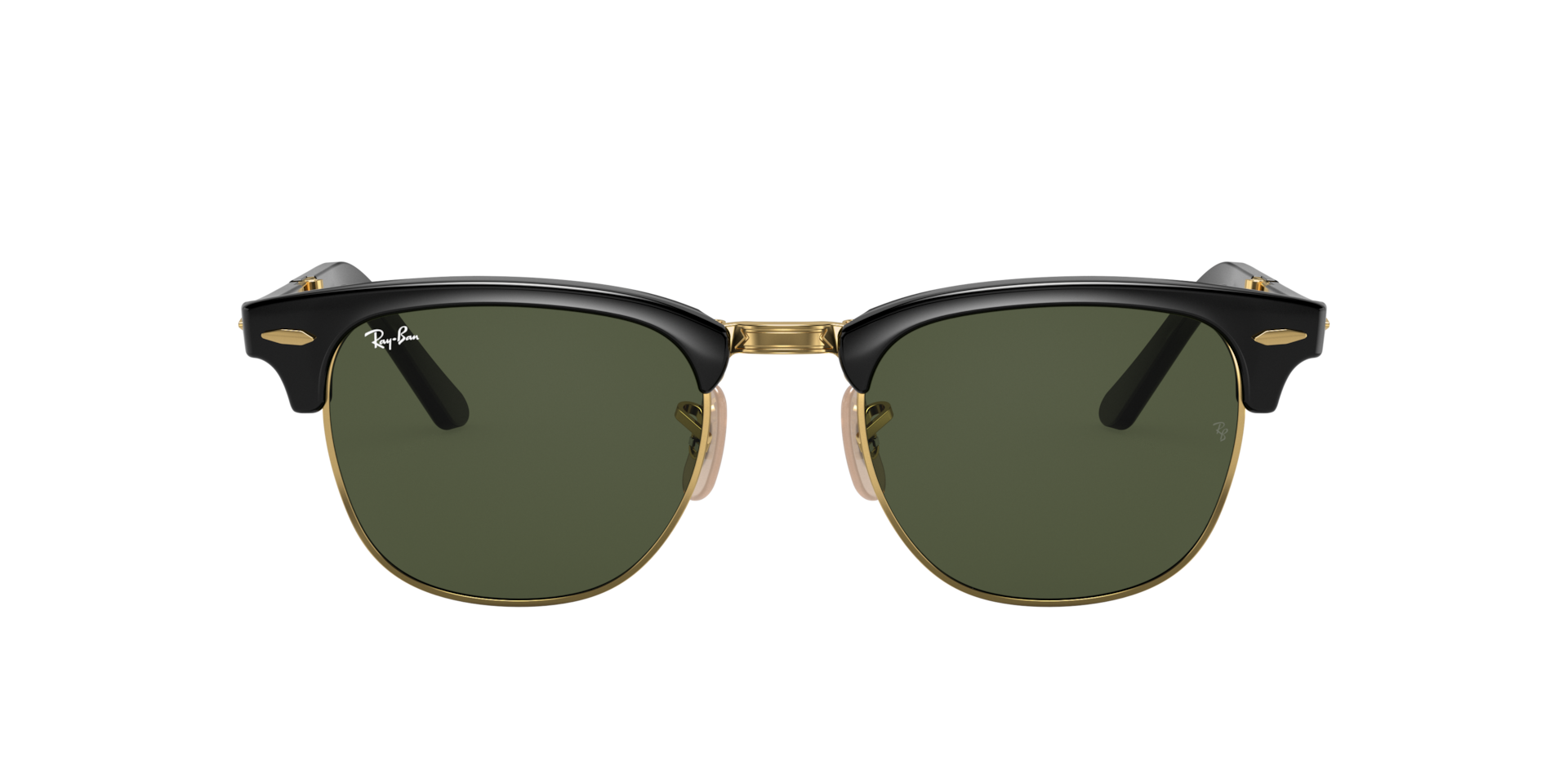 Ray-Ban Clubmaster Folding L (51 - 21) with Green lenses and Black