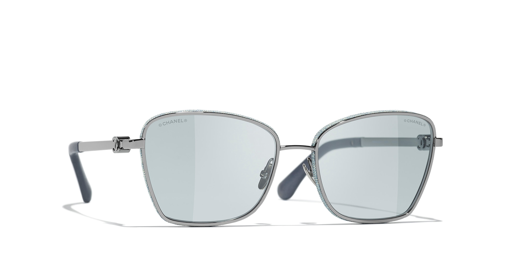 Chanel Woman Sunglass Square Sunglasses CH4289Q -  Frame color: Ruthenium, Lens color: Grey