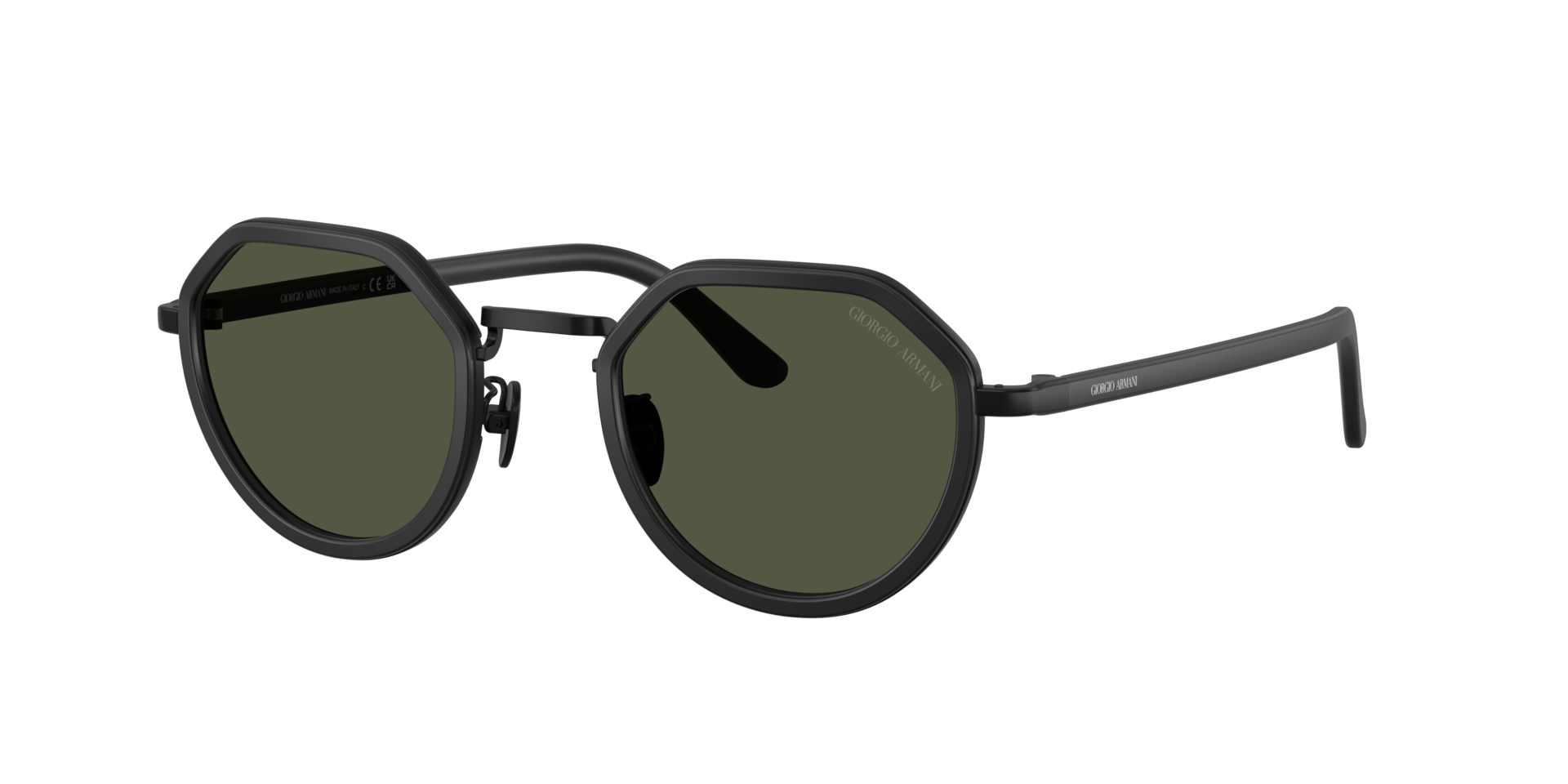 Giorgio Armani Mann Sunglass AR6181 - Rahmenfarbe: Matt Schwarz, Linsenfarbe: Grün