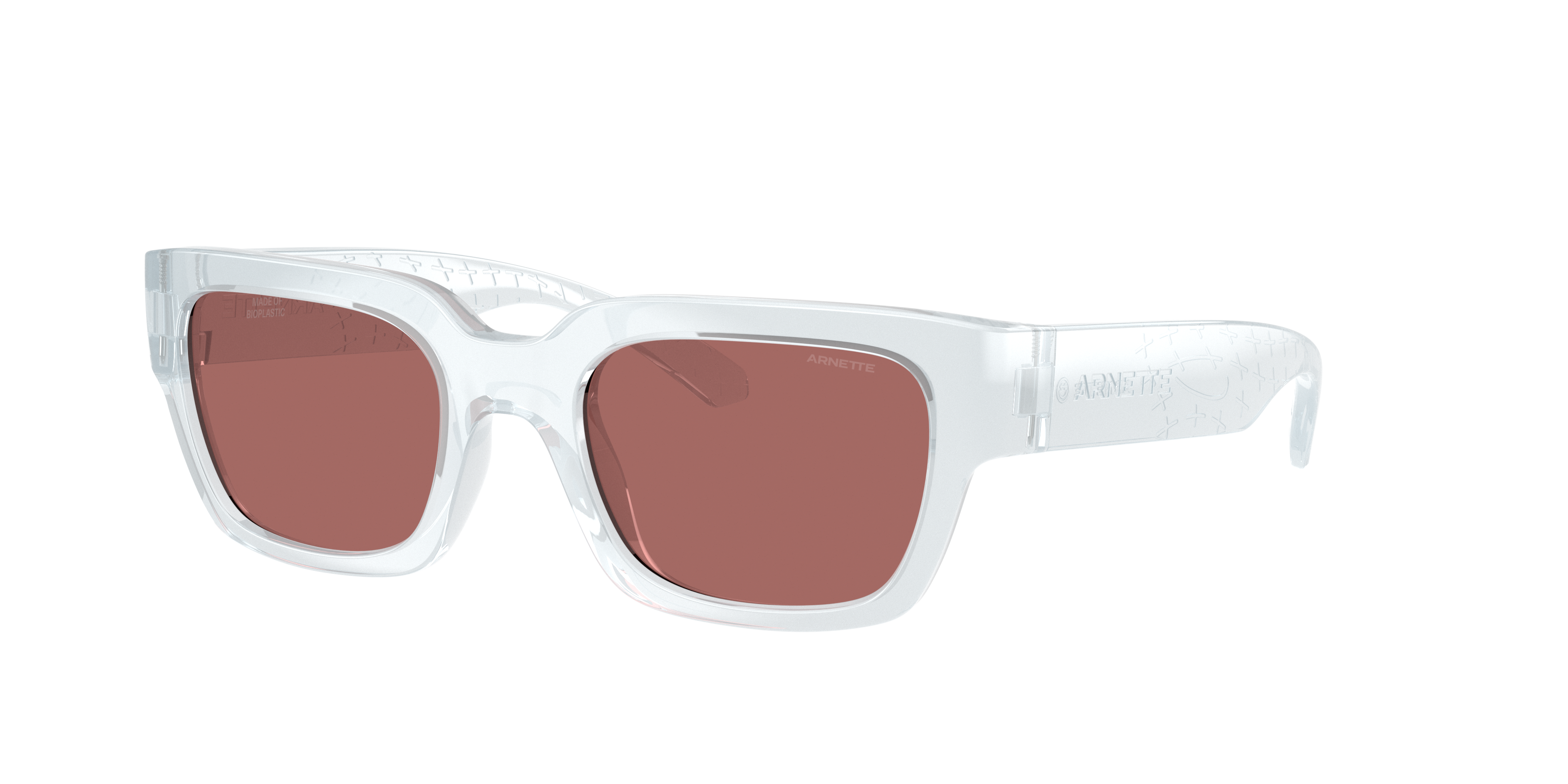 Arnette Unisex Sunglass Myndegap -  Frame color: Transparent Ice, Lens color: Dark Violet