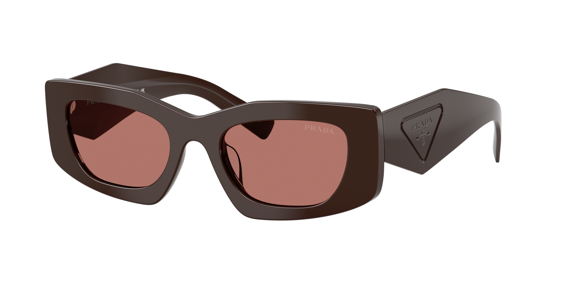 Prada Frau Sunglass PR D03SD - Rahmenfarbe: Cigar, Linsenfarbe: Bordeaux