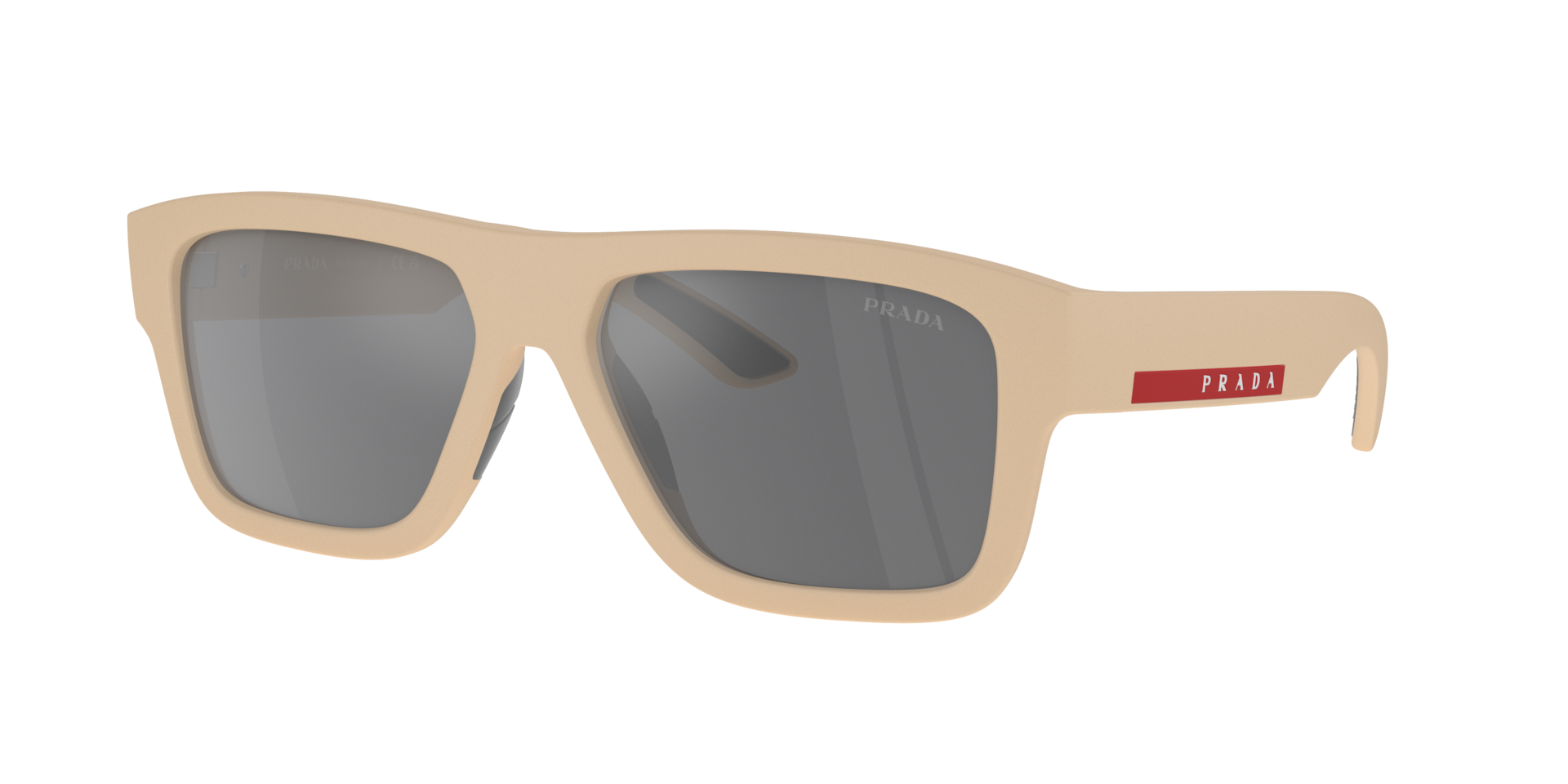 Prada Linea Rossa Homme Sunglass PS 04ZS - Couleur du Monture Sand Rubbered Couleur de Lentille Noir effet miroir gris 203 €