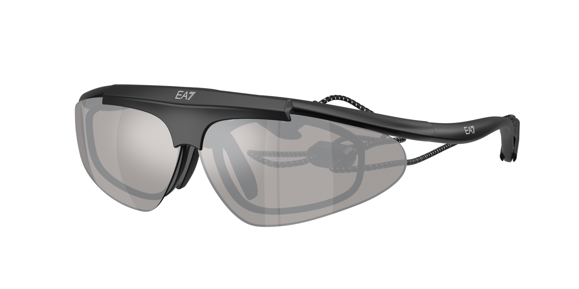 EA7 Homme Sunglass Q74010 - Couleur du Monture Noir mat Couleur de Lentille Gris clair Effet miroir Agent 218 €