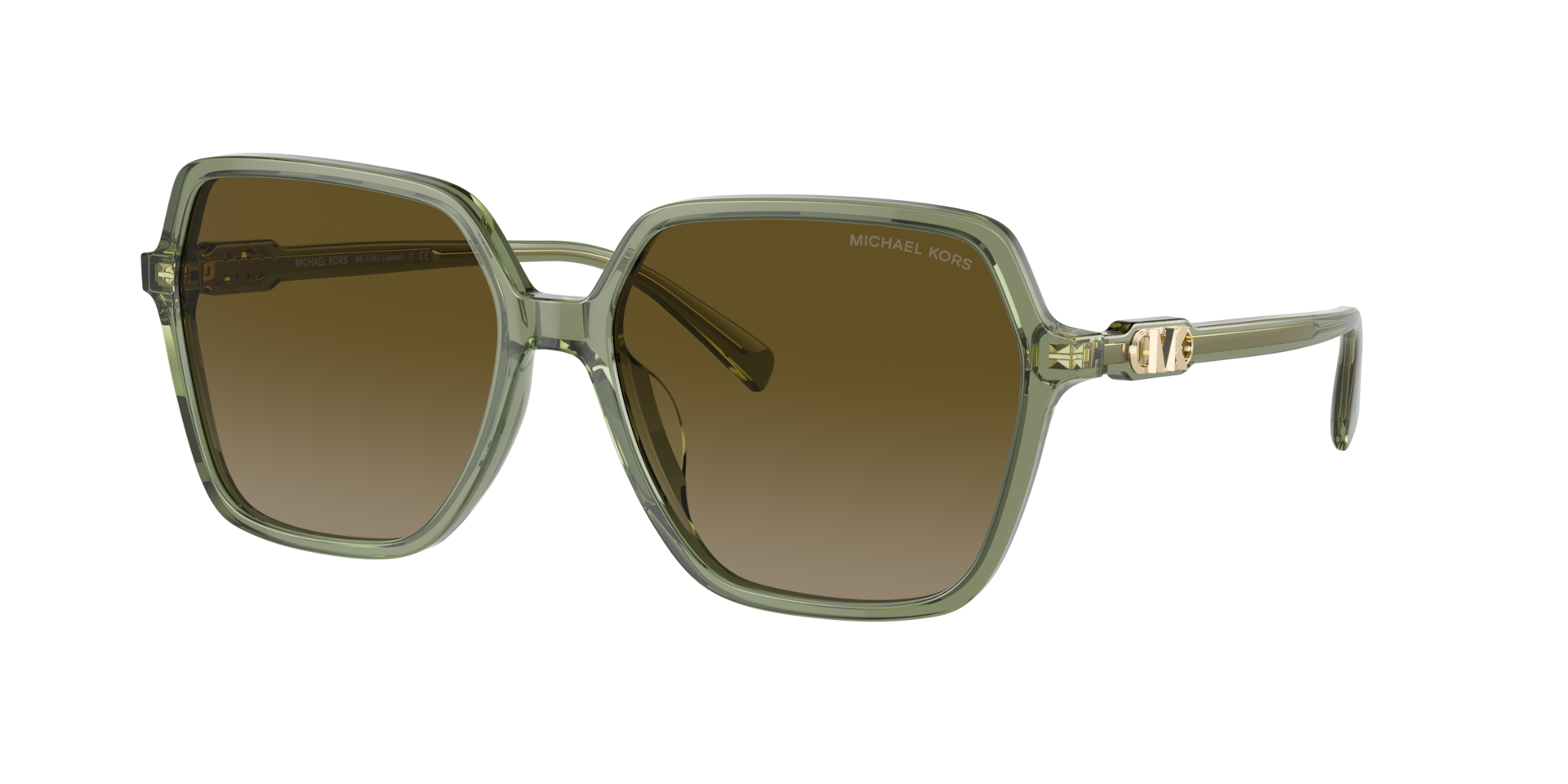 Michael Kors Femme Sunglass Jasper - Couleur du Monture: Transparent Vert, Couleur de Lentille: Dégradé Vert