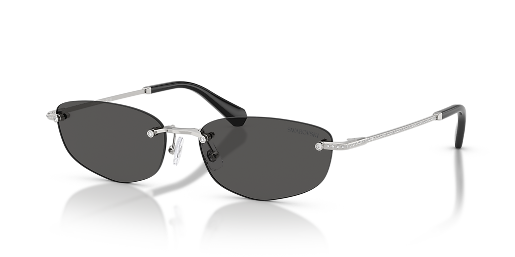 HOPTICAL ダークグレー サングラス 47023-145 Swarovski SK7045D XL (57 - 16) with Grey lenses and Silver frame