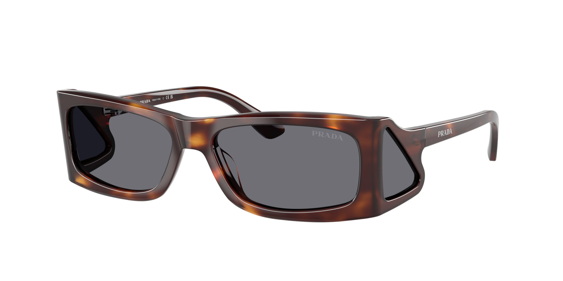 Prada Homme Sunglass PR B03S - Couleur du Monture caille de tortue classique Couleur de Lentille Gris fonc Argent Flash 315 €