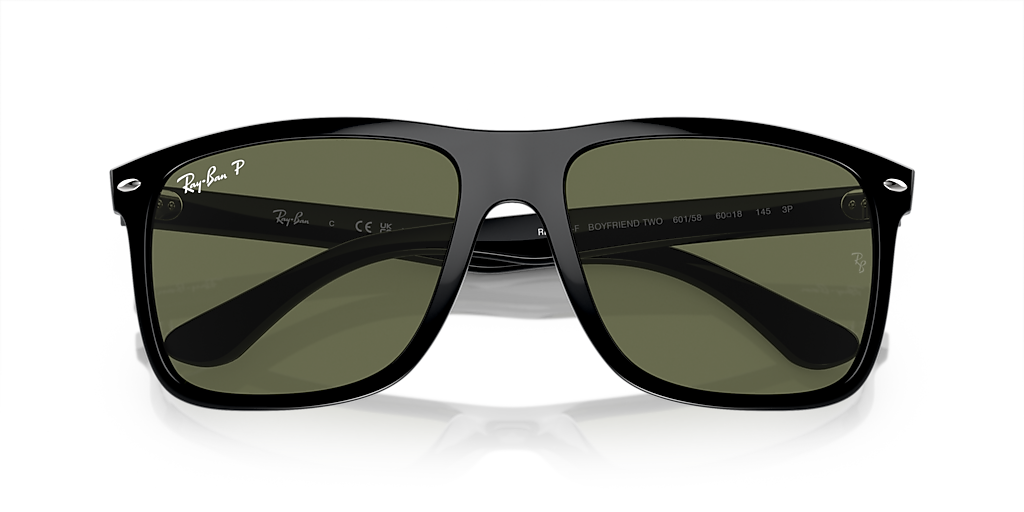 Ray-Ban Boyfriend Two XXL (60 - 18) with Green lenses and Black