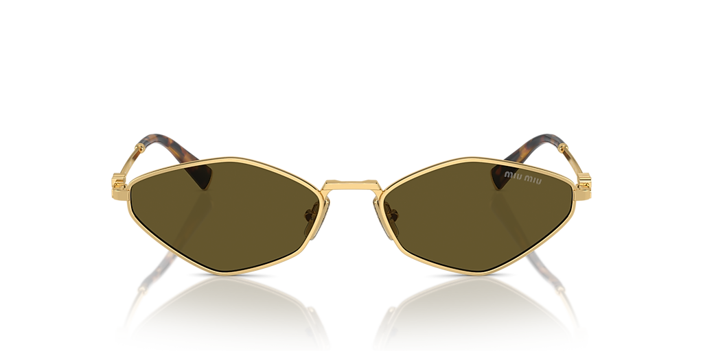 Miu Miu MU 56ZS L (56 - 17) with Brown lenses and Gold frame