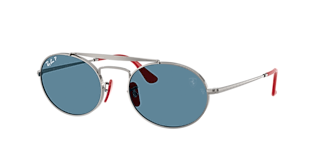 Ray-Ban RB4339D ライトブルー ローブリッジフィット Ray-Ban RB4339D L (54 - 21) with Blue lenses and Black frame