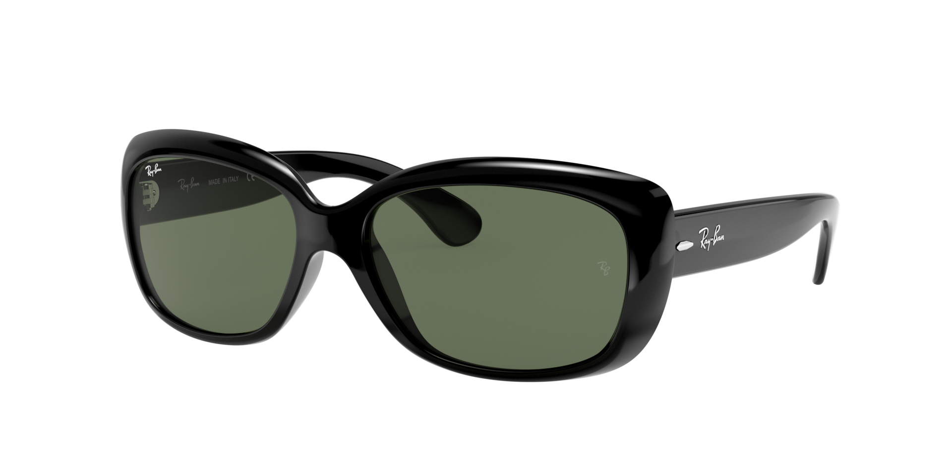 Ray-Ban Woman Sunglass Jackie Ohh -  Frame color: Black, Lens color: Dark Green