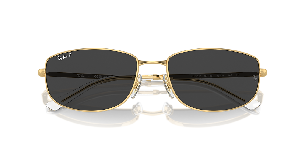Ray-Ban RB3732 XXL (59 - 18) with Black lenses and Gold frame