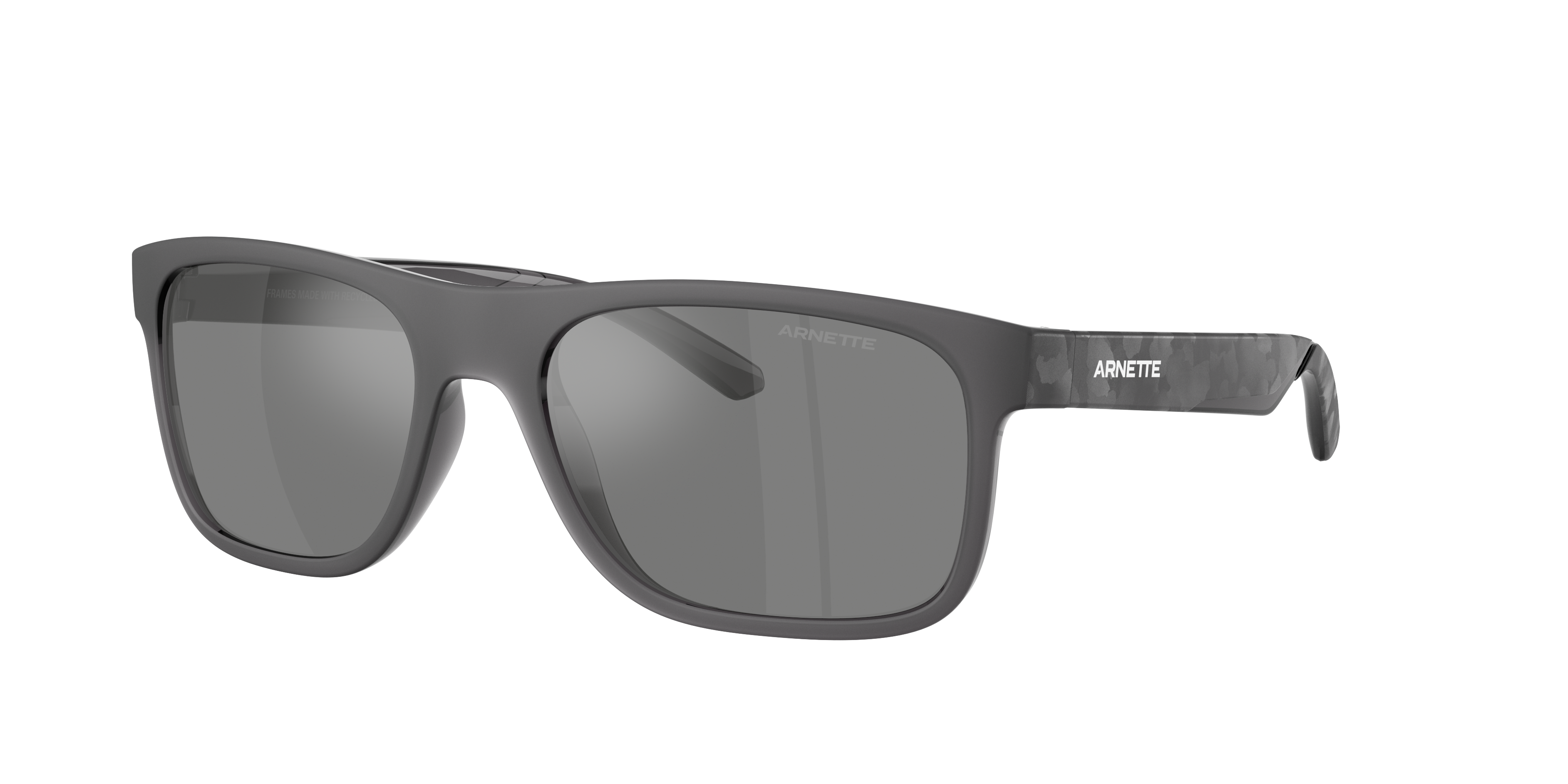 Arnette Man Sunglass Khim -  Frame color: Transparent Grey Matt/Shiny, Lens color: Grey Mirror Silver